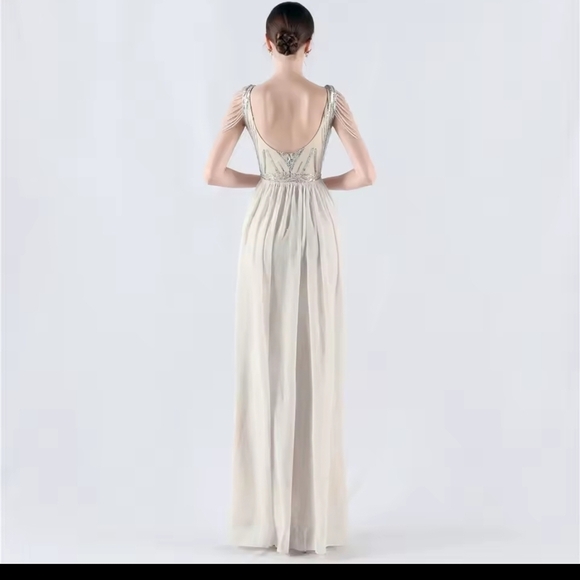 Elegant Silver Evening Gown - Picture 6 of 16